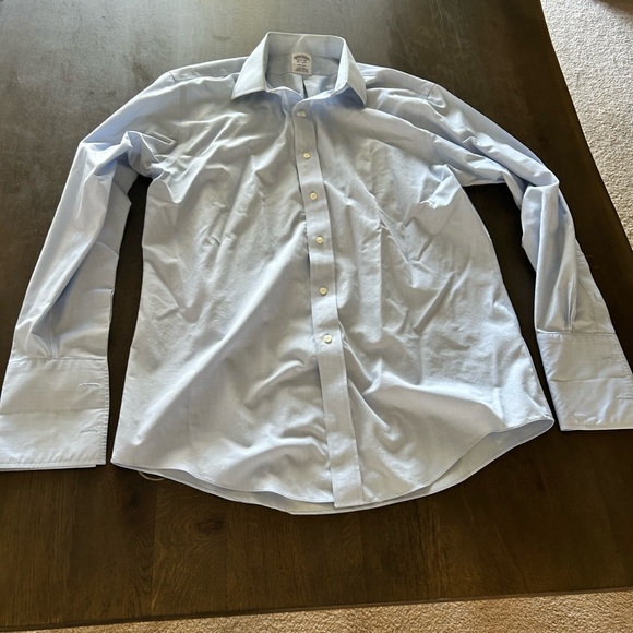 Brooks brothers light blue French cuff long sleeve dress shirt button down - Picture 8 of 9